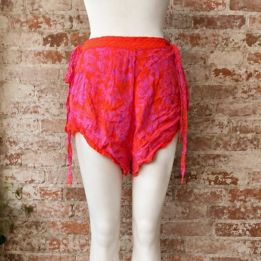 NWT Free People Floral Boho Print Sleep Flowy Shorts Beach Costal XS Preppy